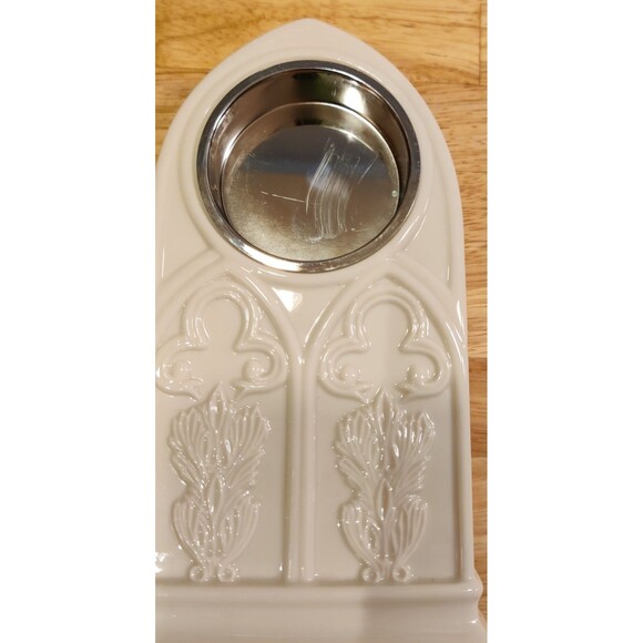 LENOX FLEUR DE LIS COLLECTION PLATINUM MANTLE CLOCK-Works! - Picture 3 of 10